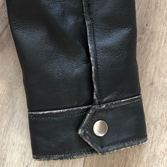 Leather Biker Jacket, Skotts, Vintage, Moto Jacket, Black, Distressed, Size S - Picture 13 of 16